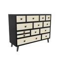 Papillon 13 Drawers Sideboard Black - Black Wood