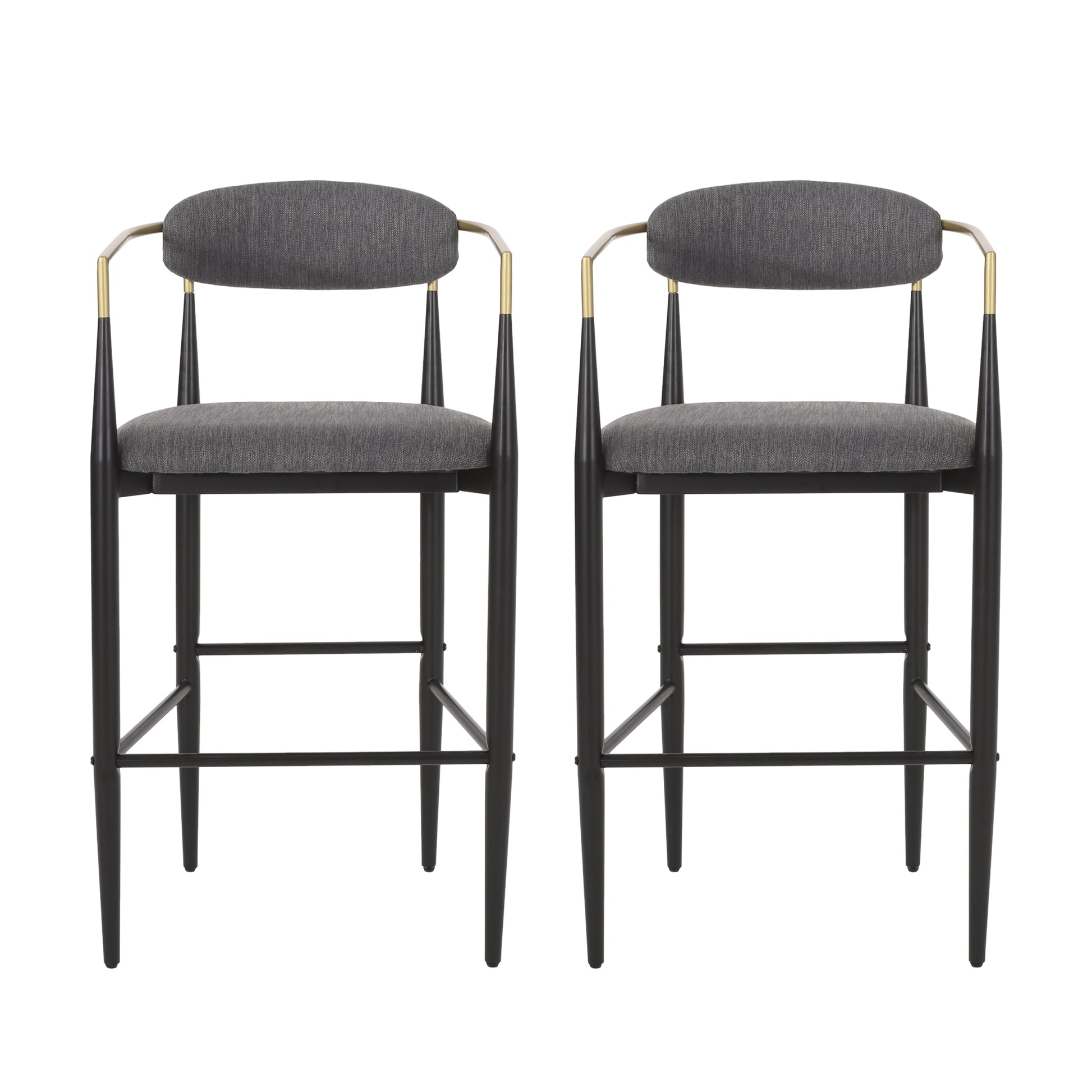 Barstool Set Of 2 Charcoal Fabric