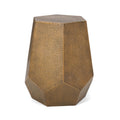 Metal Hammered End Table Gold Iron