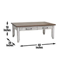 Bear Creek Cocktail Table White White Wood