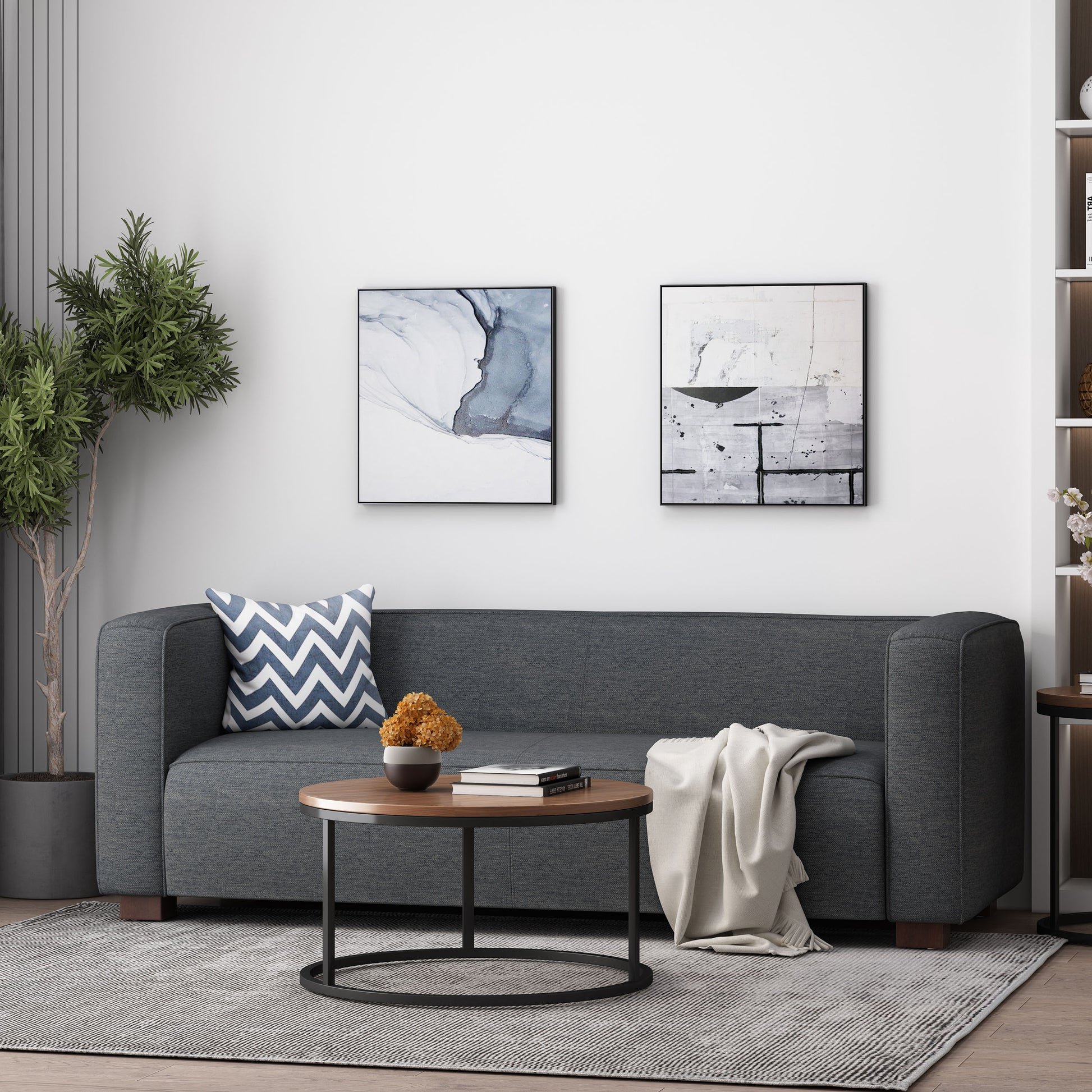 Seat Charcoal Fabric 3 Seat