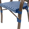 Bistro Chair White Navy Rattan