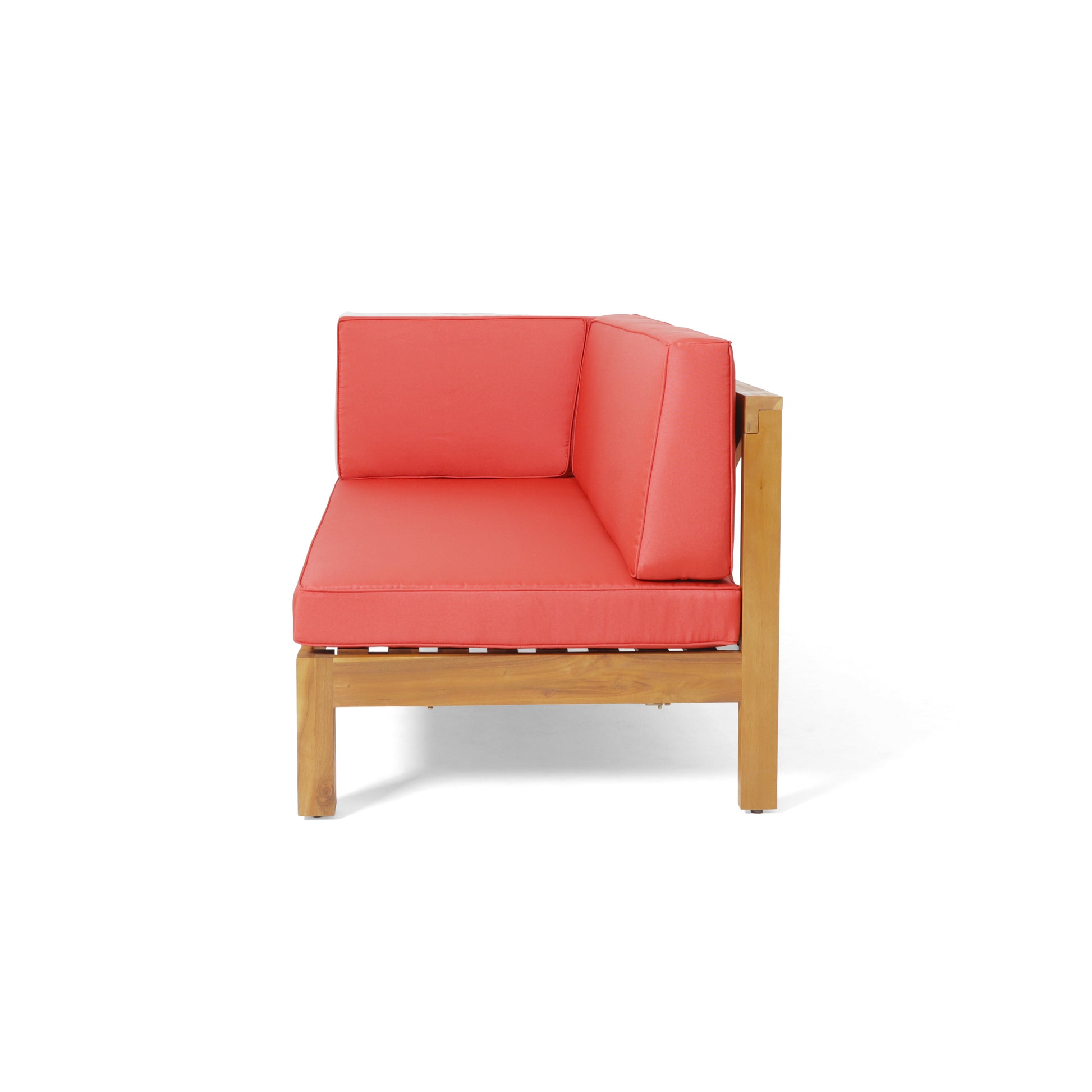 Brava X Back Corner Bench L With Coffee Table, Red Red Acacia Wood