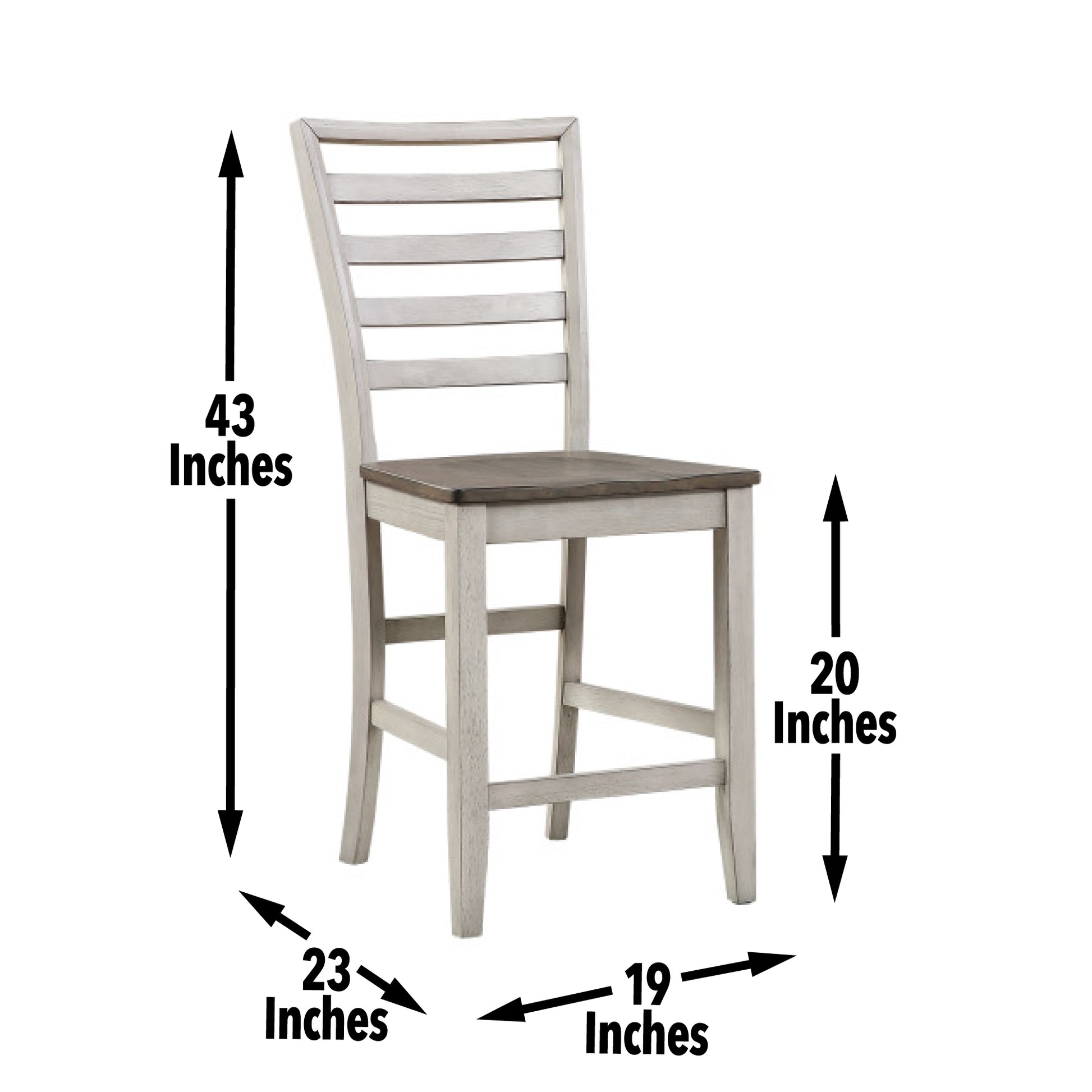 Abacus 5 Piece Counter Dining Set White White Wood