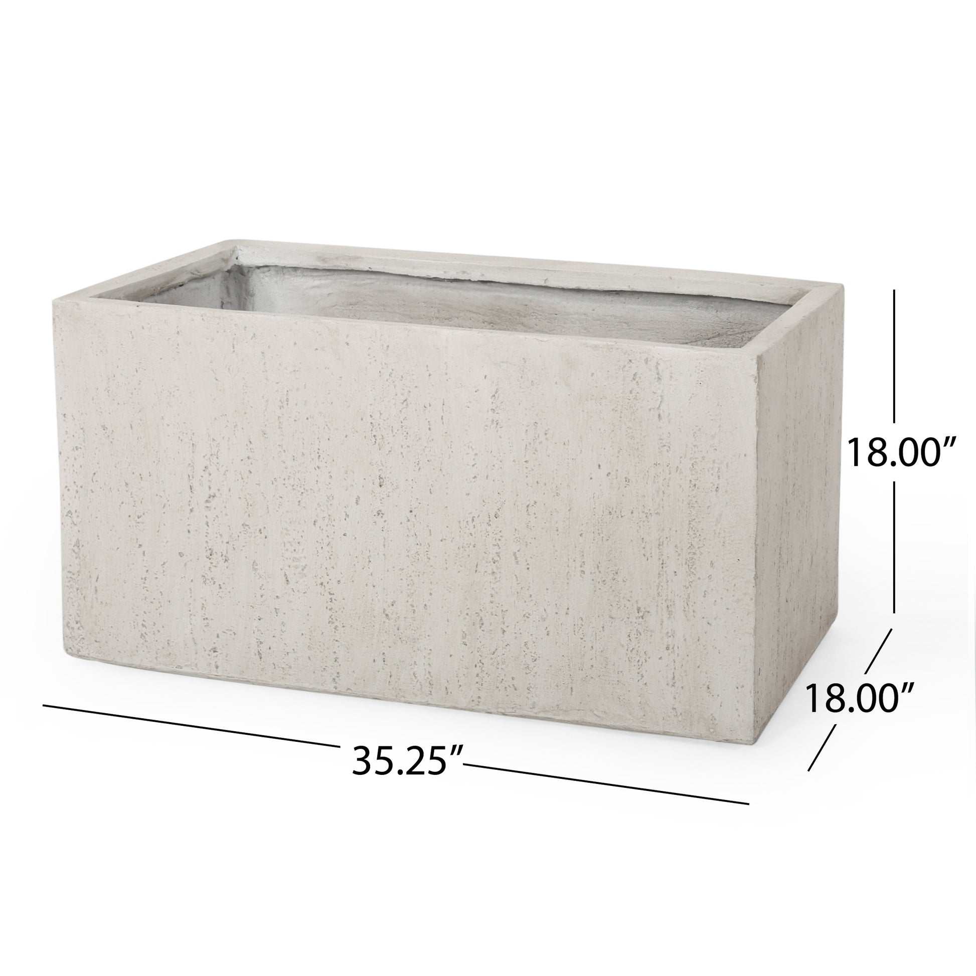 Outdoor Large Square Mgo Planter White Magnesium Oxide