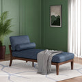 Chaise Lounge Navy Blue Fabric
