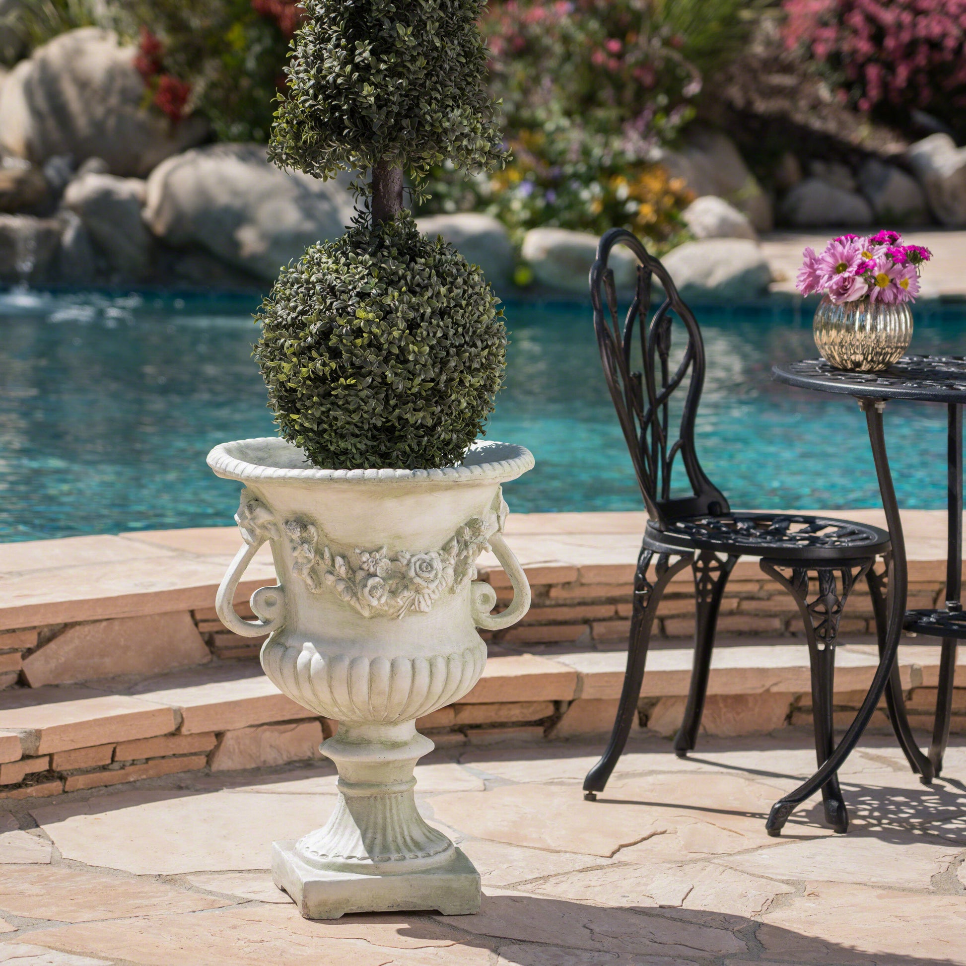 Mgo Garden Urn Planter White Magnesium Oxide