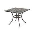 Outdoor Square Cast Aluminum Dining Table, Shiny Copper Copper Aluminium