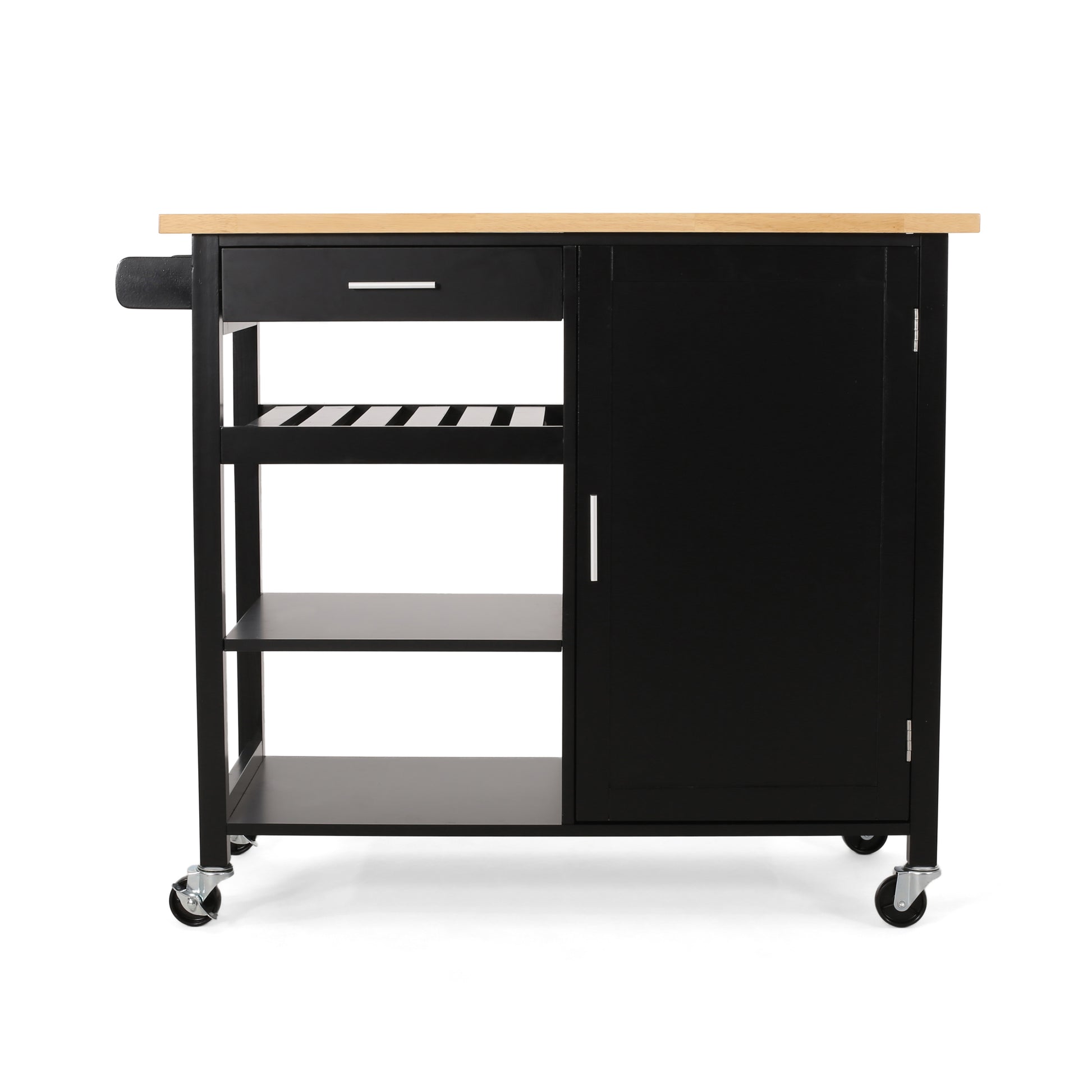 Kitchen Cart Black Wood