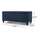 Storage Ottoman Navy Blue Fabric