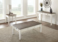 Cayla End Table Dark Oak White White Wood