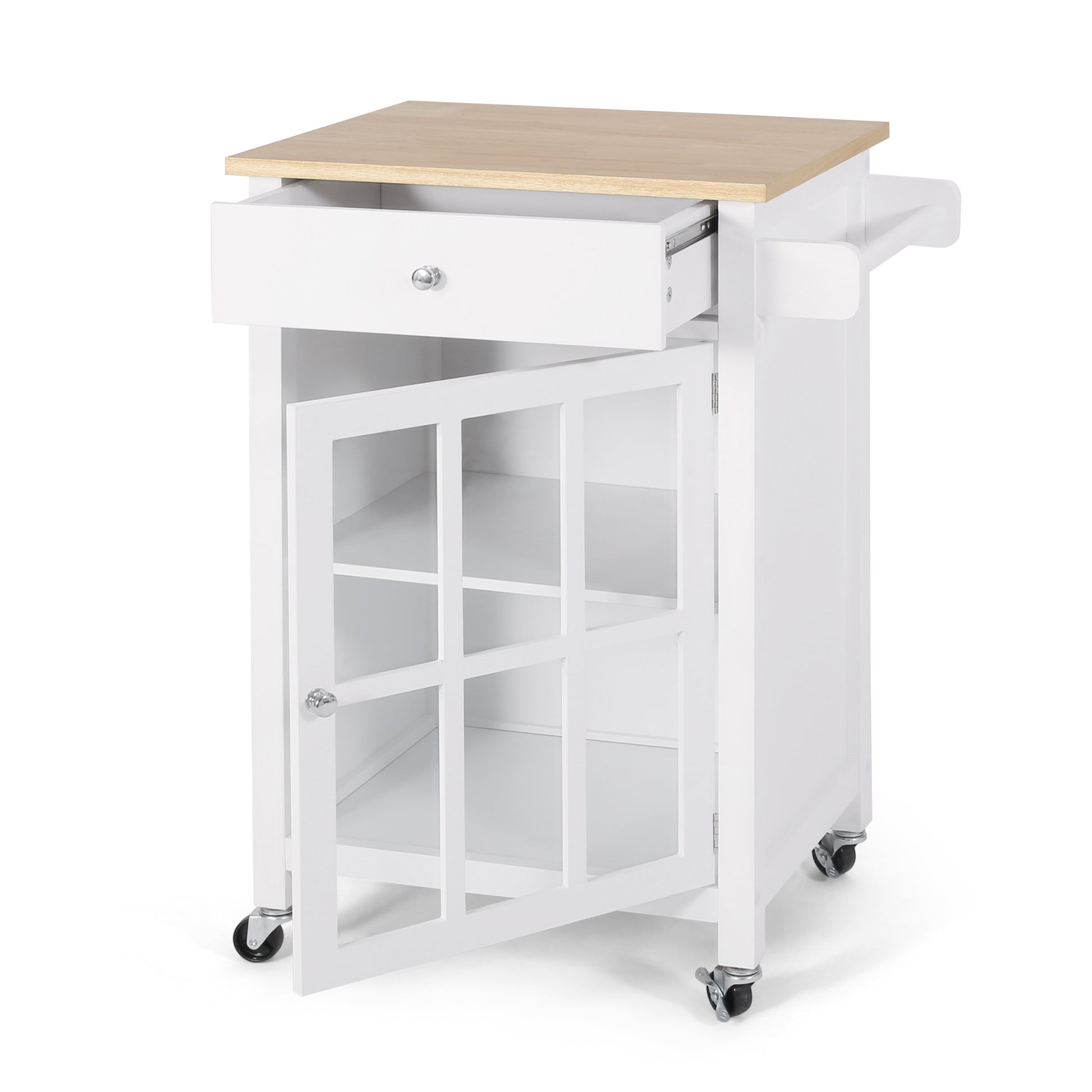 Kitchen Cart White Wood