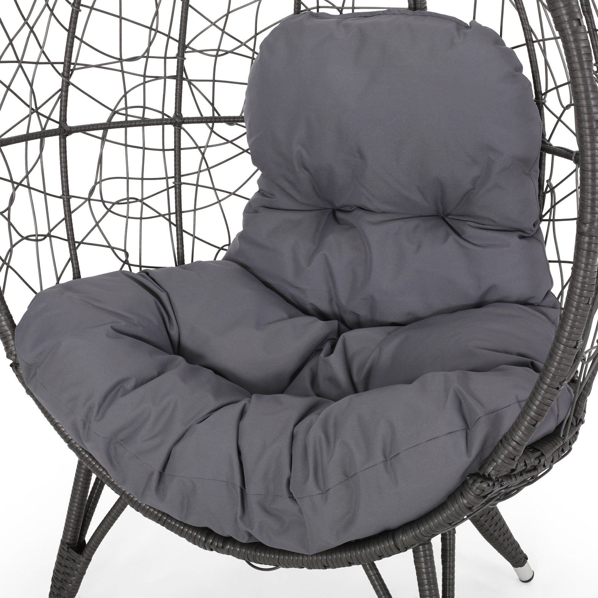 Gianni Teardrop Chair Gray Pe Rattan Iron Waterproof Fabric