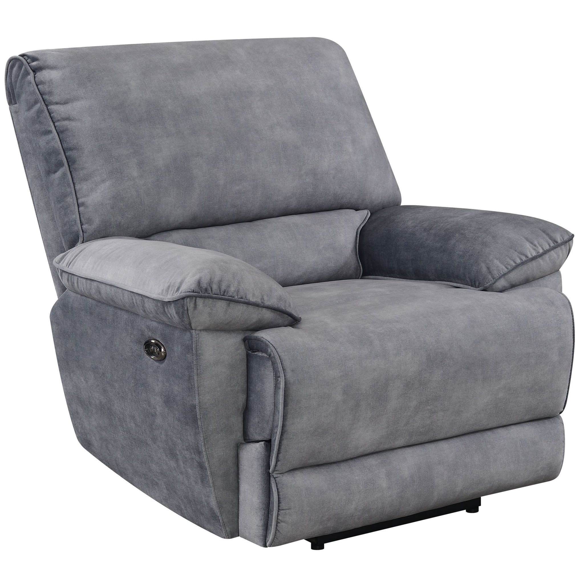 Simone Power Recliner Gray Gray Fabric