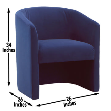 Iris Upholstered Dining Or Accent Chair Indigo Blue Wood