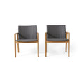 Bryan Club Chair Set Of 2 Natural Metal & Wood