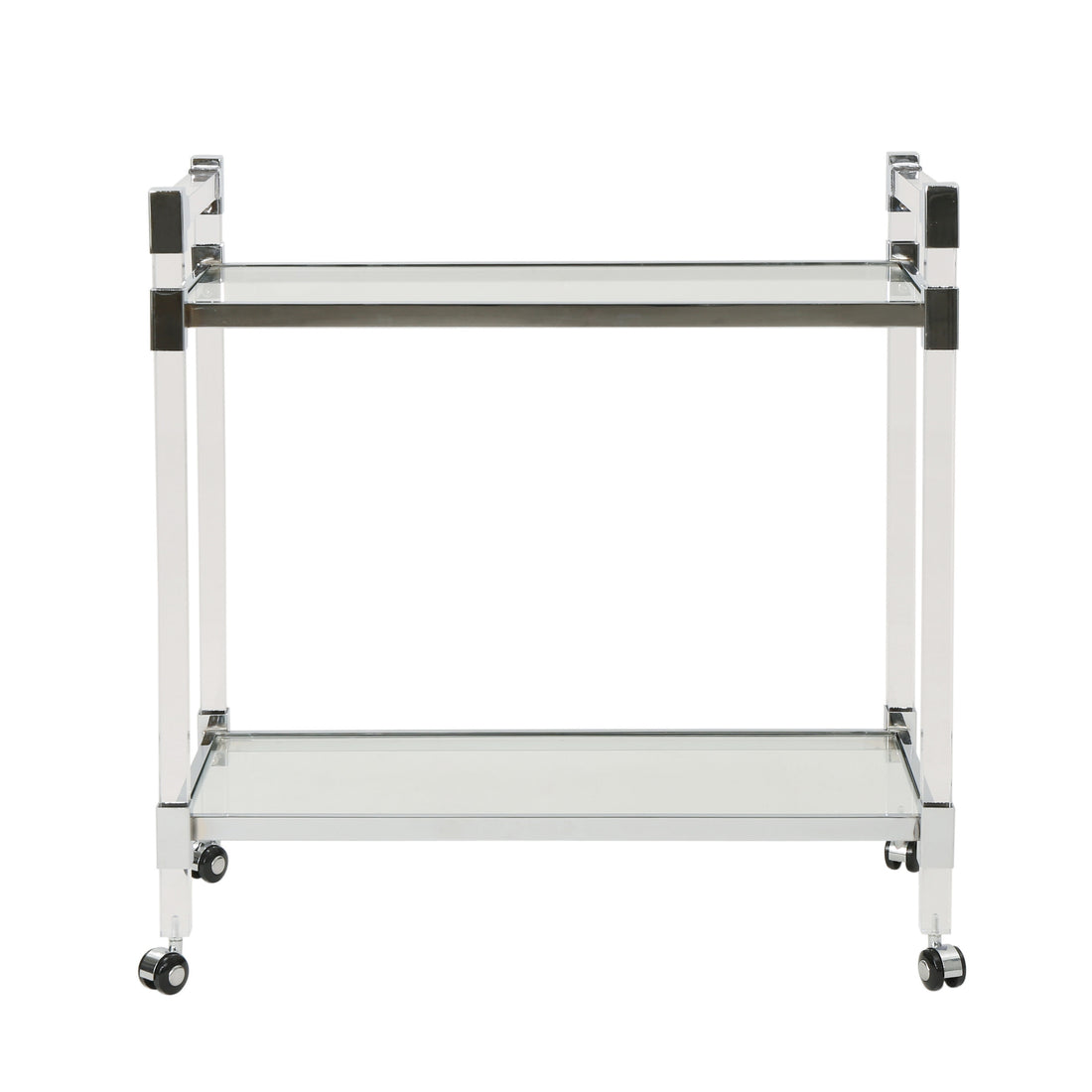 Bar Cart Clear Tempered Glass