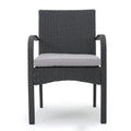 Cordoba Kd Pe Wicker Dining Chair Grey Pe Rattan Iron Waterproof Fabric