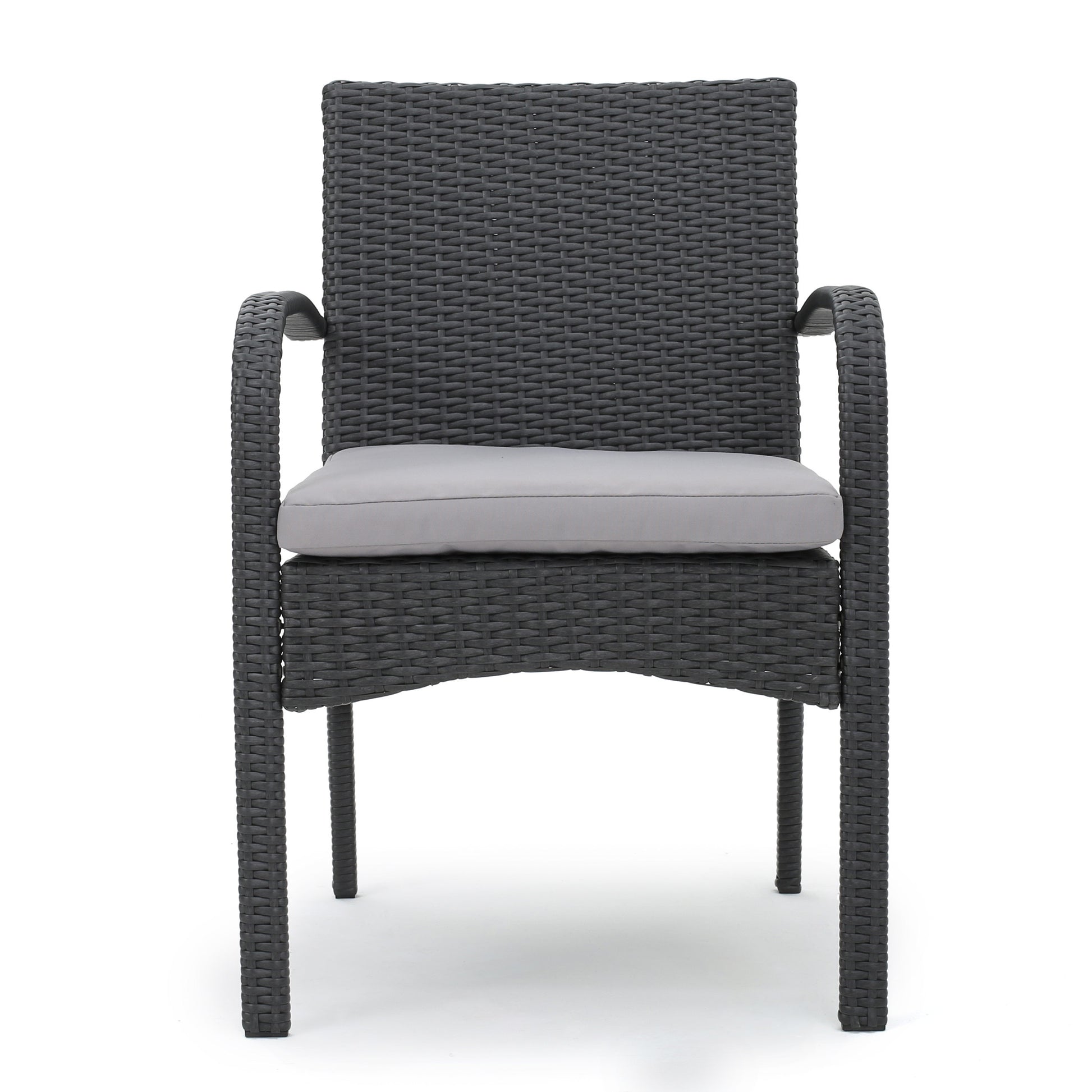 Cordoba Kd Pe Wicker Dining Chair Grey Pe Rattan Iron Waterproof Fabric
