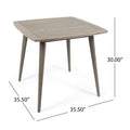 Outdoor Square Acacia Wood Table With Straight Legs, Gray Grey Acacia Wood