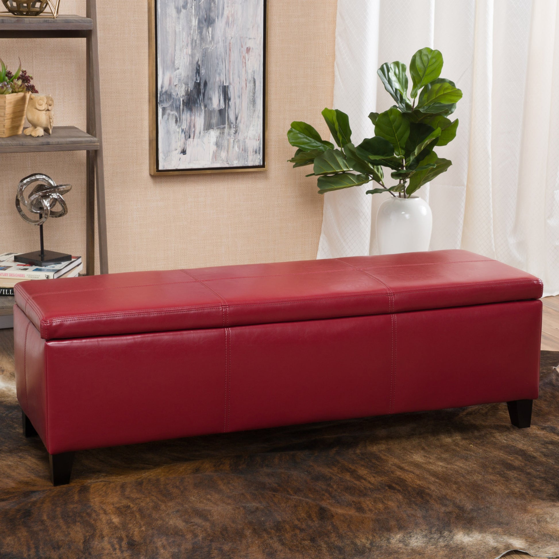 Glouster Storage Ottoman V2 Red Pu