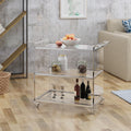 Bar Cart Clear Rattan Metal