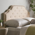 Queen&Full Sized Headboard Queen Beige Fabric