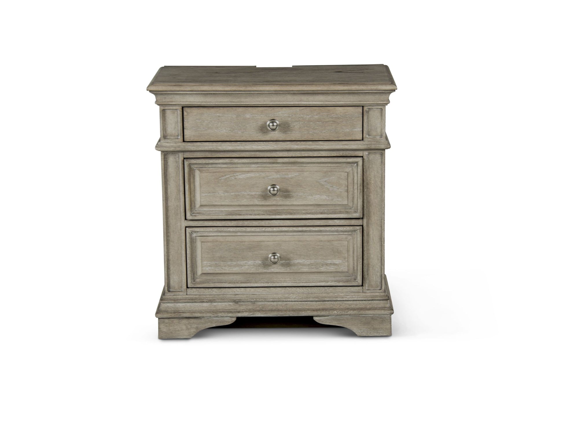 Highland Park Nightstand With Usb Waxed Driftwood Light Brown Wood