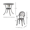 Camden 3Pc Cast Bistro Set W Ice Bucket Copper Aluminium