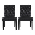 Broxton Tuft Dining Rolltop Kd Mp2 Set Of 2 Black Pu