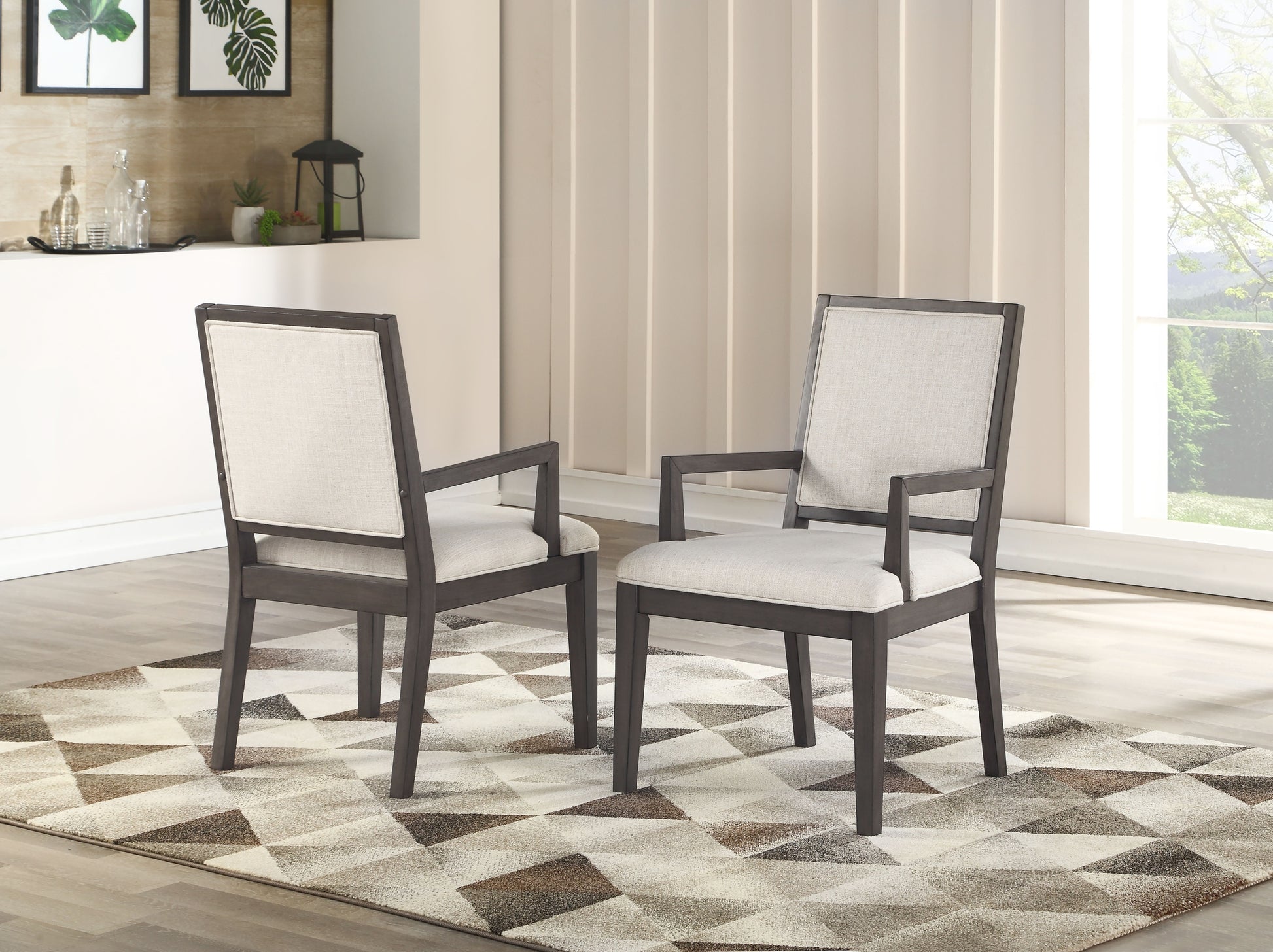 Mila Arm Chair Set Of 2 White White Fabric