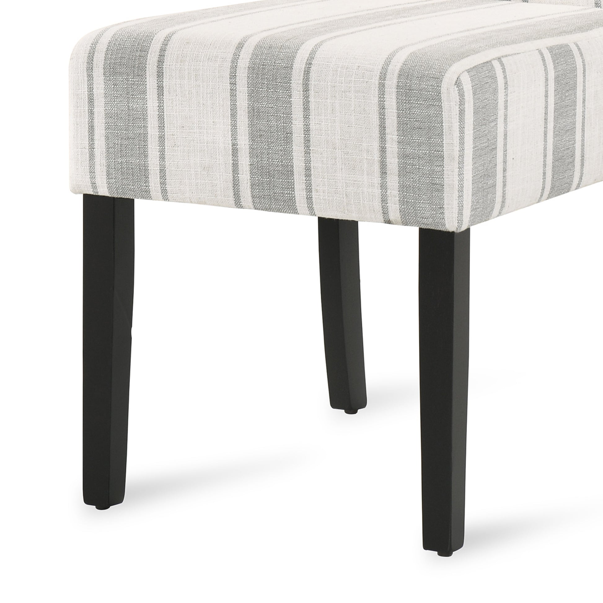 Dining Chair Grey Stripe Fabric