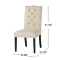 Harding Kd Tuft Dining Chair Natural Fabric