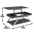 Roma Lift Top Cocktail Table Gray Gray Iron