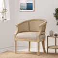 Accent Chair Beige Natural Rubber Wood