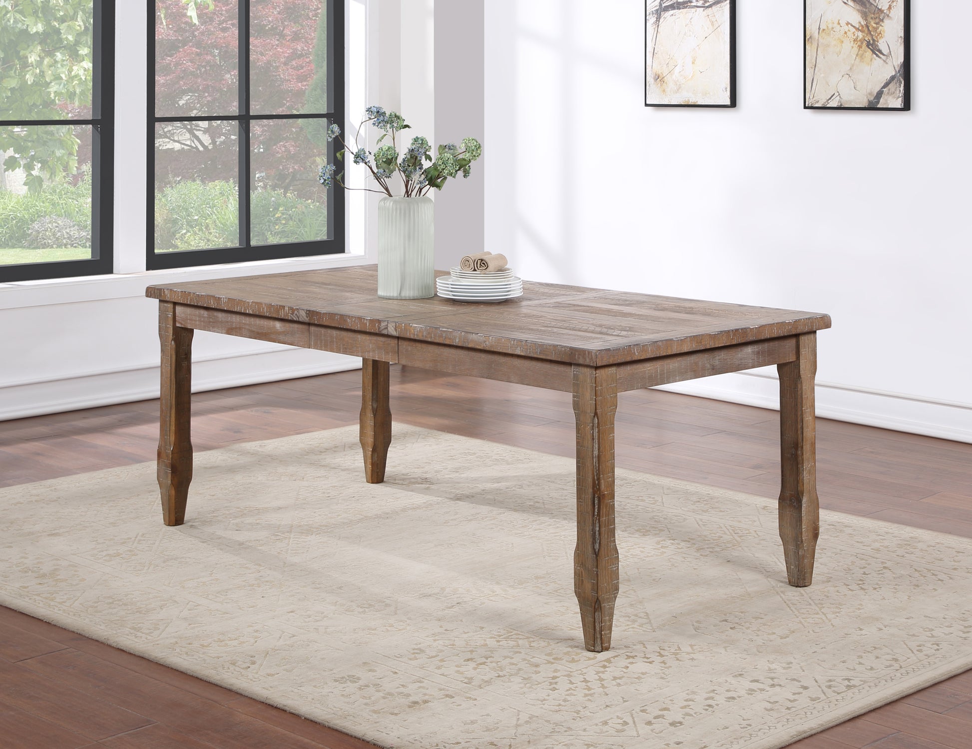 Riverdale Dining Table Driftwood Dark Brown Wood