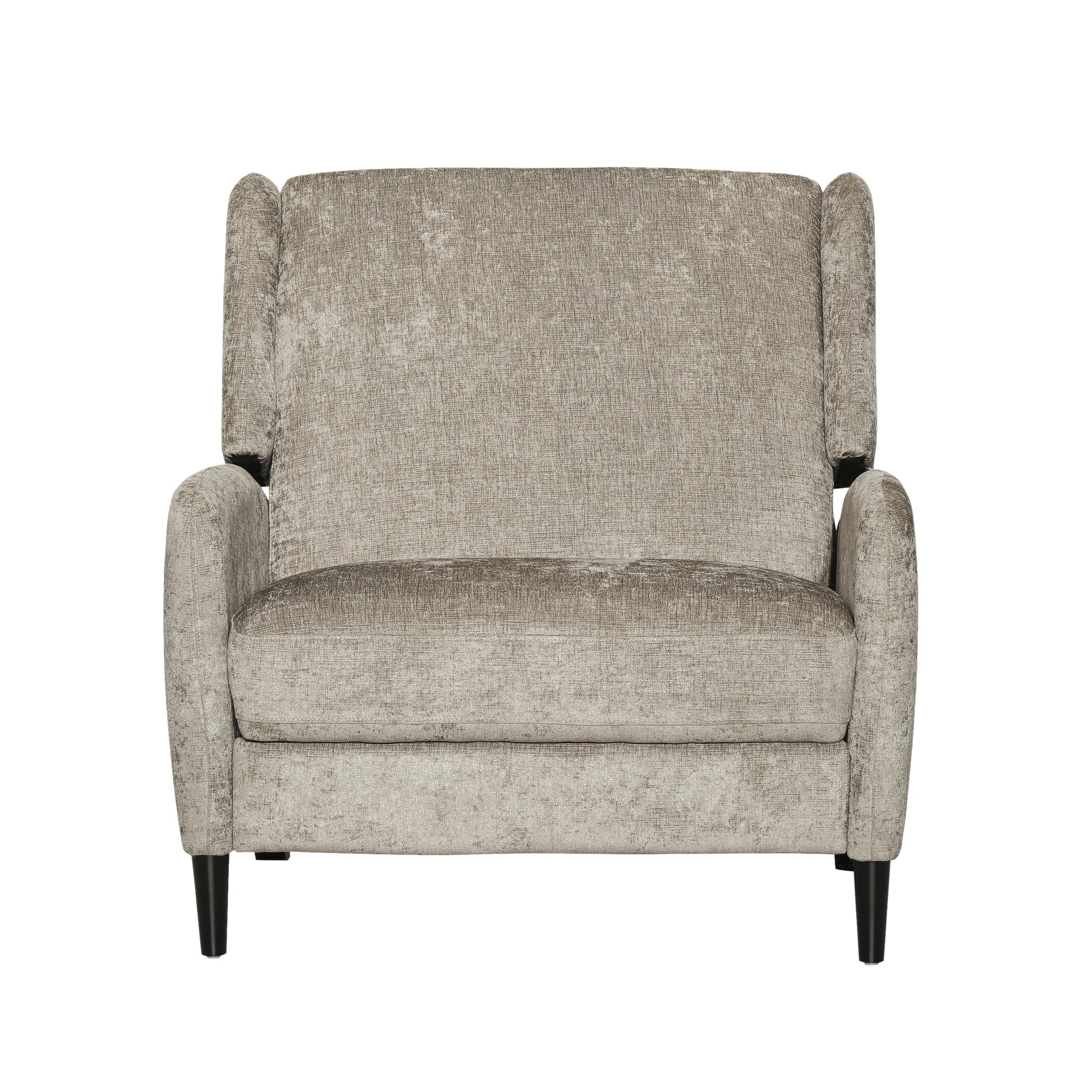 Oversized Textured Fabric Pushback Recliner Dark Beige And Dark Brown Beige Fabric