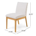 Dining Chair Set Of 2 Light Beige Fabric