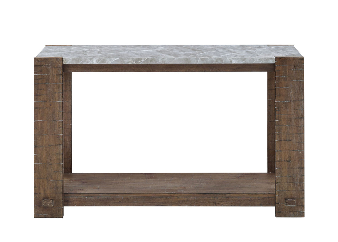 Libby Sintered Stone Sofa Table Brown Brown Wood