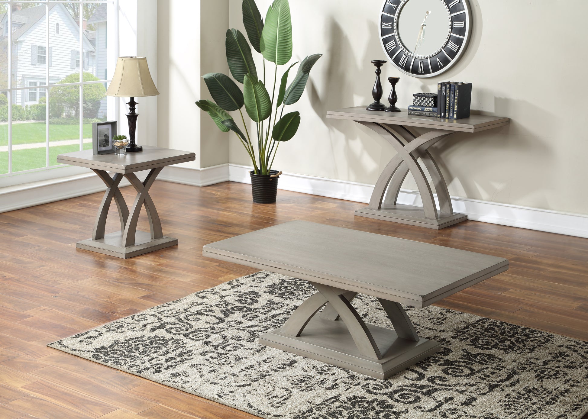 Jocelyn 3 Piece Table Set Sofa, End, Coffee Tables Gray Gray Wood