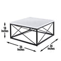 Skyler 3 Piece Table Set White White Marble