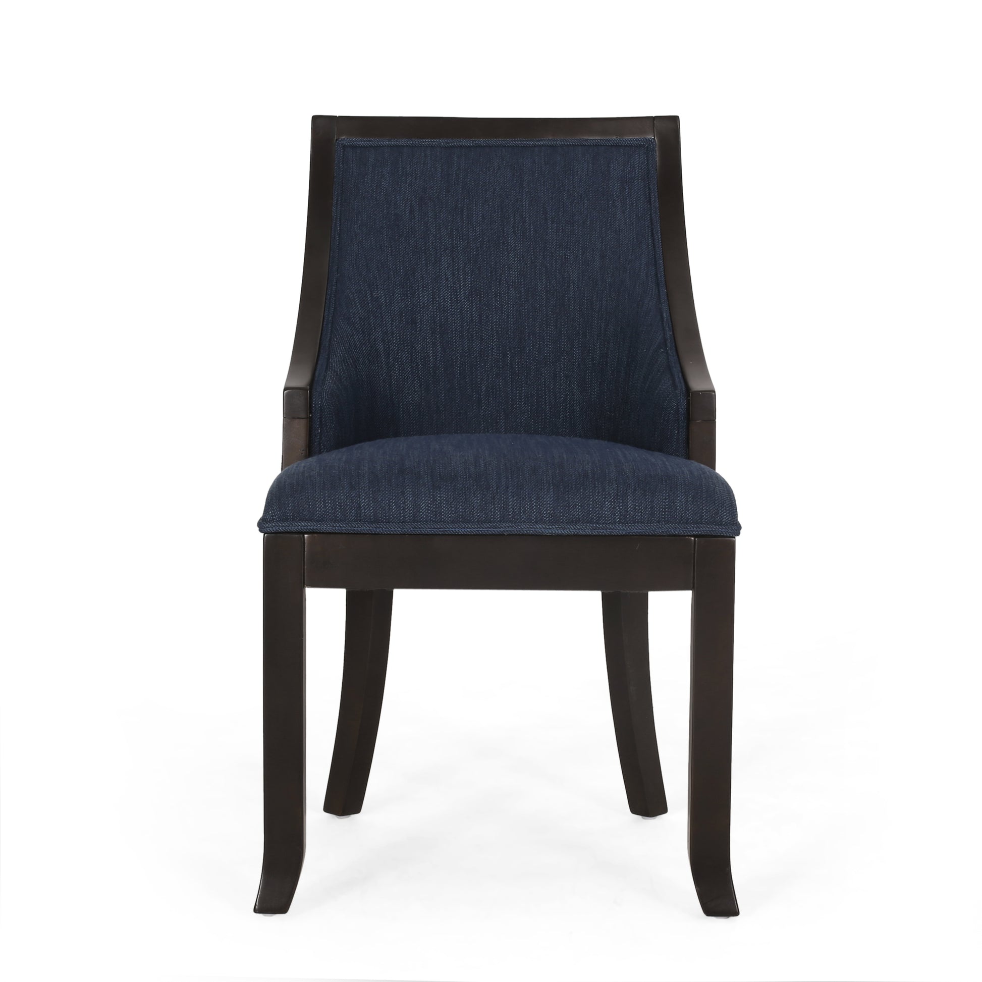 Dinning Chair Mp2 Set Of 2 Navy Blue Wood Fabric