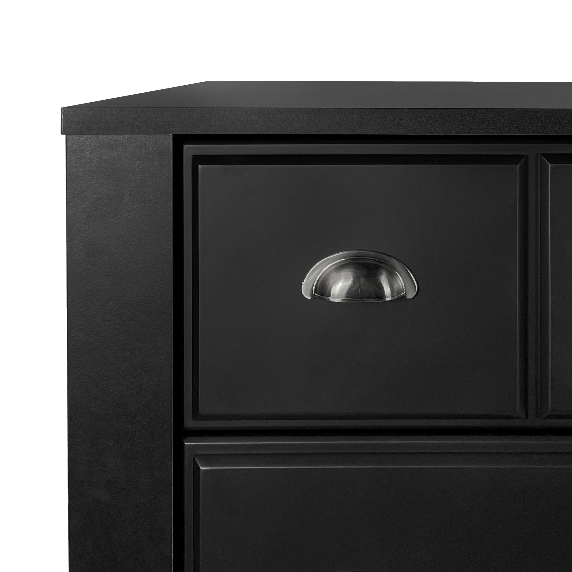 Chest Of Drawer Black Mdf