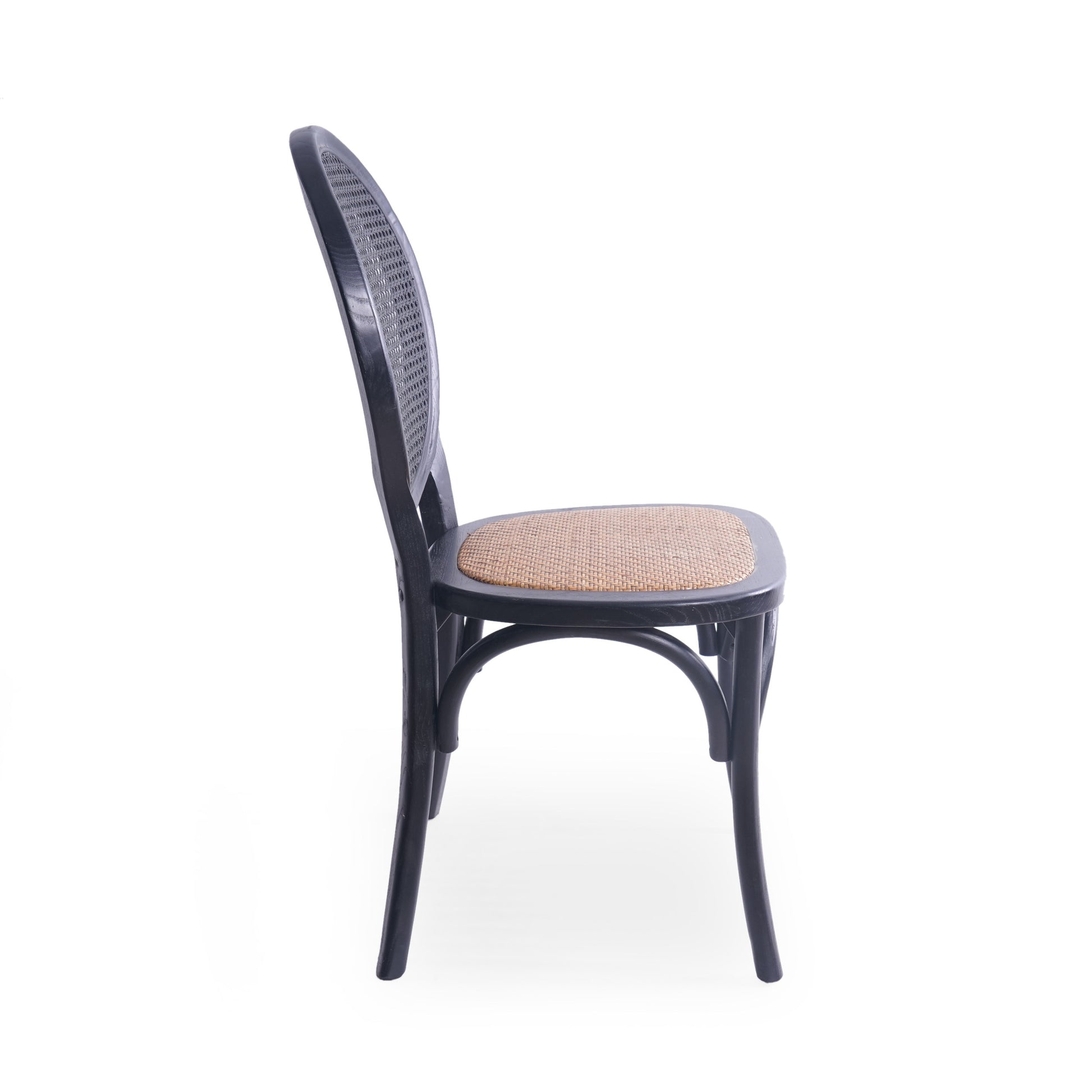 Dining Chair Mp2 Set Of 2 Matte Black Rattan