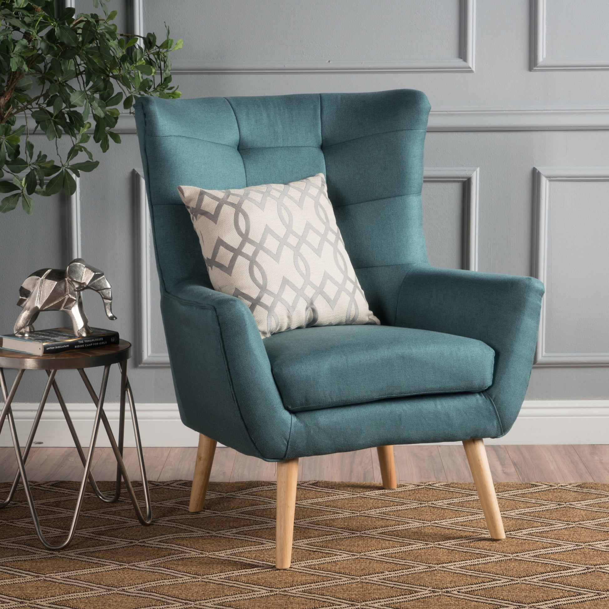 Club Chair Teal Fabric