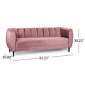 Miranda Velvet 3 Seater Sofa Blush Velvet