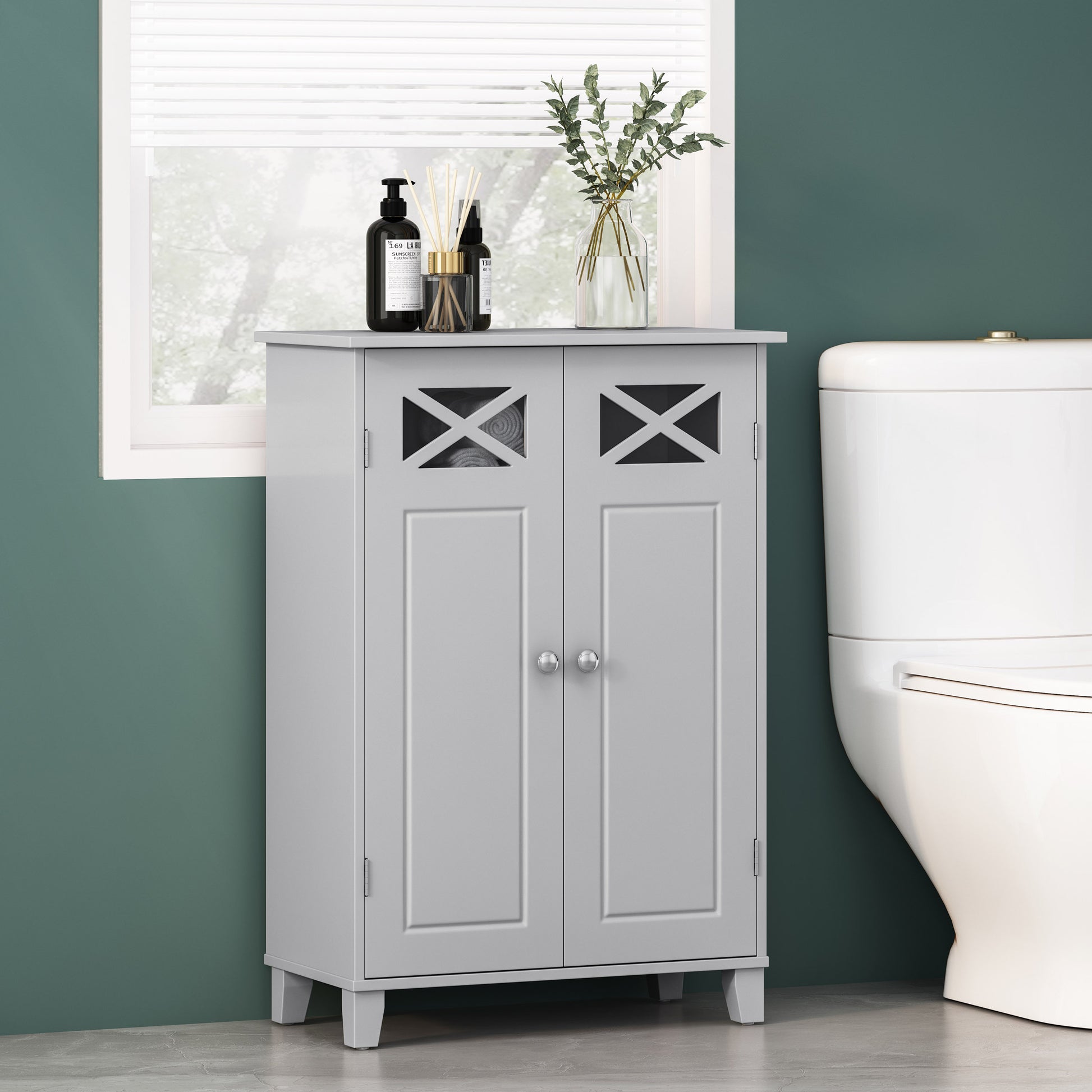 Bathroom Cabinet Gray Mdf