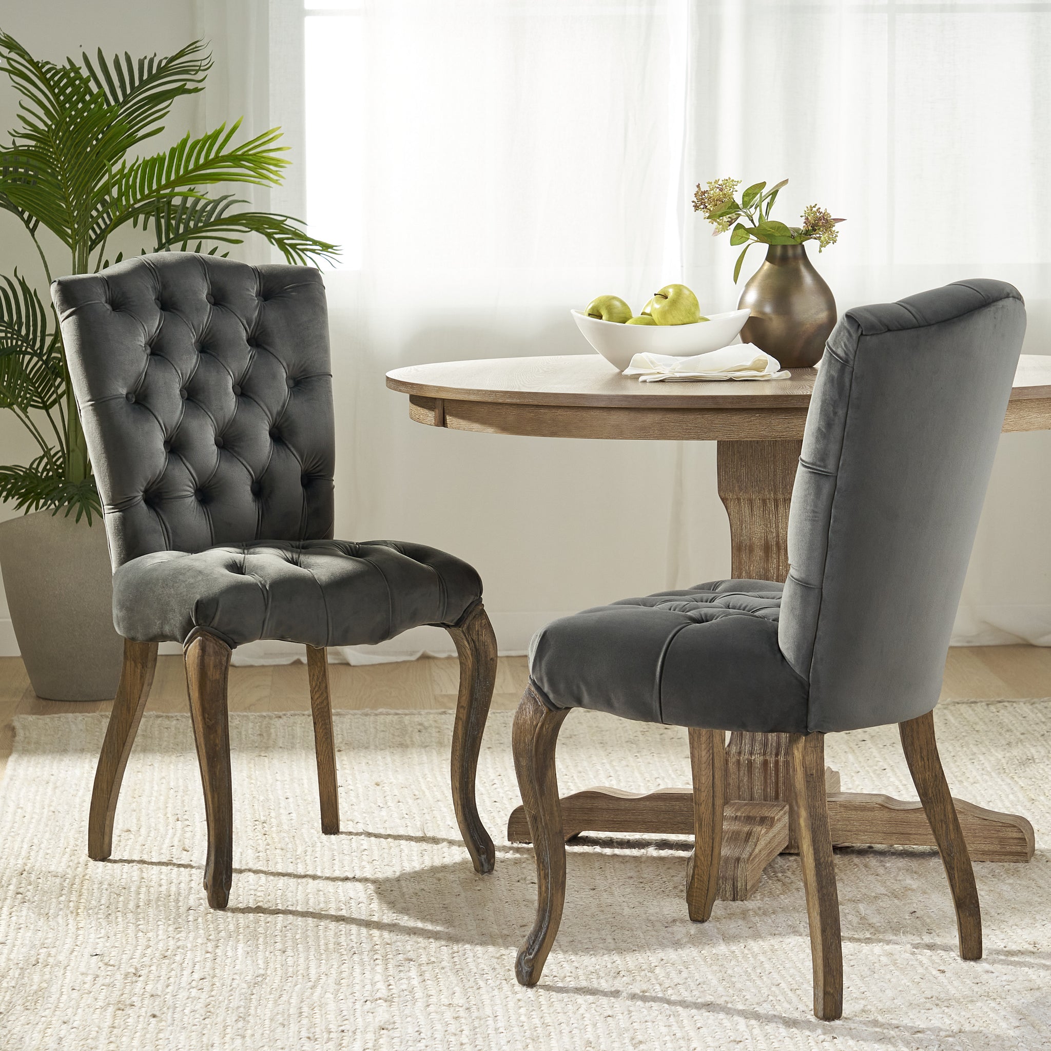 Dining Chair Mp2 Set Of 2 Charcoal Velvet