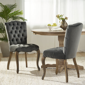 Dining Chair Mp2 Set Of 2 Charcoal Velvet