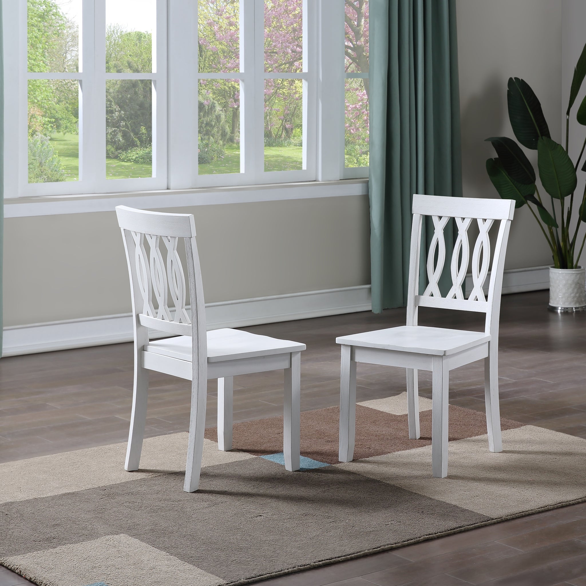 Naples Side Chair Set Of 2 White White Wood